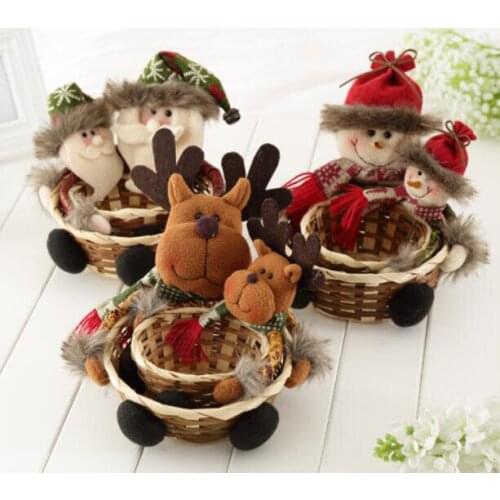 2021Merry Christmas Candy Storage Basket Decoration Santa Claus Storage Basket Products For Christmas Candy Container Hot Sale