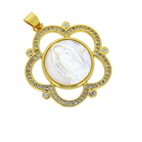 3 pcs fashion micro rainbow chic crystal CZ Shell The virgin gold copper charm pendant for making DIY jewelry necklace earrings