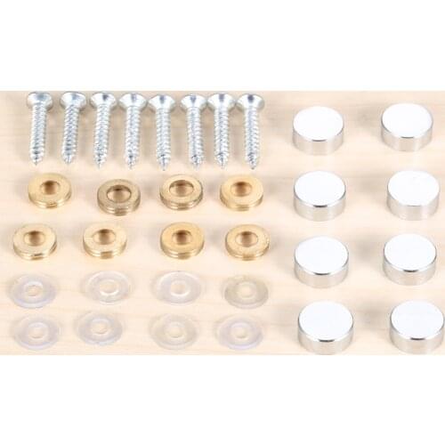 8pcs Silver 12mm Decorative Table Mirror Screw Cap Nails Advertising Mirror Nail Fasteners Hooks Screws Furniture Hardware