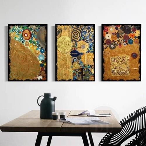 Abstract Gold Luxury Posters Print Painting Color Bohemia Style Retro Unique Art Wall Corridor Household Adornment Picture