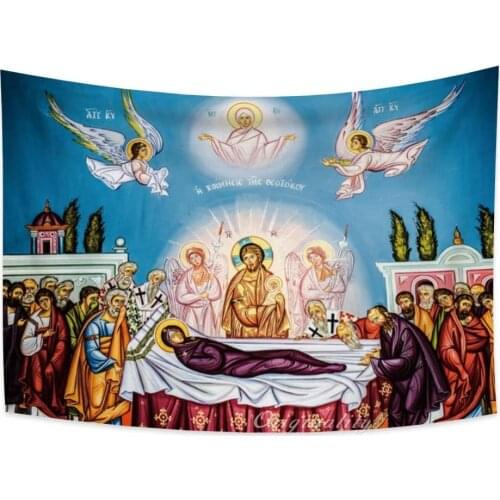 Angel And Lord Tapestry Jesus Paradise Heaven Inspirational Christian Believers Wall Hanging