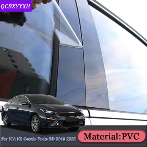 Car Styling Window Trim Glass Window Garnish Pillar Middle Sticker External Decoration Film For Kia K3 Cerato Forte BD 2019 2020