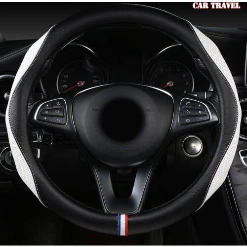 CAR TRAVEL Leather Car Steering Wheel Cover Dodges Viper Caliber Journey Ram 1500 Challenger Charger Nitro Durango