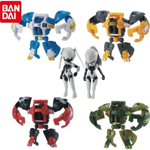 Bandai Genuine Gacha Spherical Deformation Heavy Machine Series Capsuleroid Robot Girl Action Figure Toys Gifts For Children