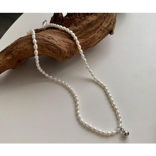 Elegant 925 Sterling Silver Natural Pearl Beaded Choker Necklace Vintage Fashion Exquisite Clavicle Necklace Engagement Jewelry