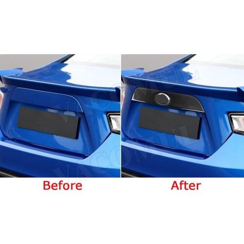 Carbon Fiber Rear Trunk Emblem Badge Cover Sticker Scratch Protection Trim For Toyota GT86 FT86 ZN6 Subaru BRZ 2013-2020