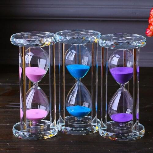 Crystal hourglass timer children 15/30 minutes anti-fall creative home decoration small birthday gift girl