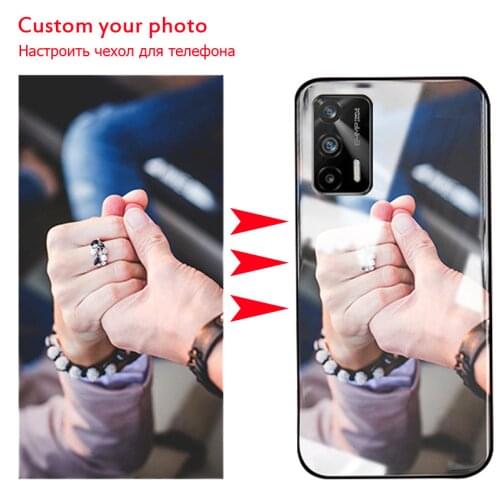 Customized Phone Case For Realme GT 5G RMX2202 Realme C20 Realme 7i Global V11 Glass Case Customized Picture Name Cover Photo