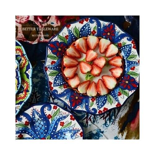 Bohemia ceramic tableware with lace the market New Year 9.2inches/11.8 inches