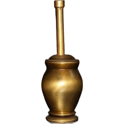 Chinese Old Copper statue Pure Copper Brass tin can Pound Medicine pot