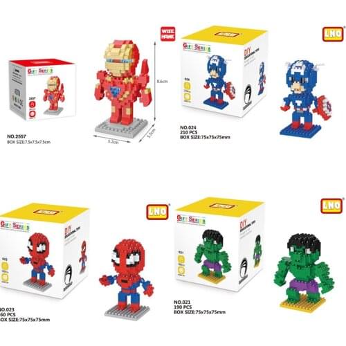 Disney Block Cartoon Anime Superhero Avengers Iron Man Captain America Spider Toy DIY Building Bouwstenen Speelgoed