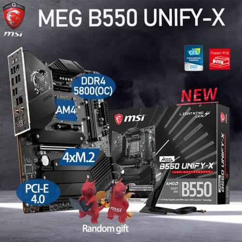 AM4 AMD Ryzen 9 MSI MEG B550 UNIFY-X Motherboard DDR4 5800(OC) M.2 PCI-E 4.0 Chia GAMING B550 Placa-mãe AM4 ATX Desktop AMD B550