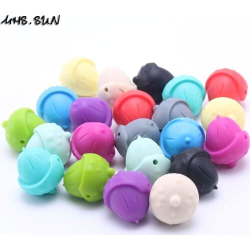 MHS.SUN Native element pine cone shape silicone beads food grade chewable chunky beads baby nursing teething jewelry colorful