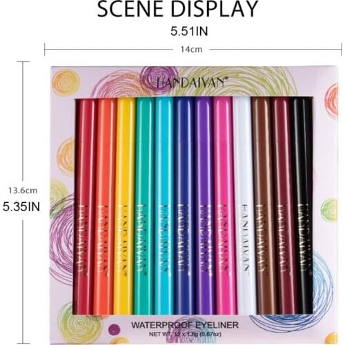 Q1FB 12 Colors Matte Colorful Liquid Eyeliner Set Great Versatility Waterproof High Pigmented Smudgeproof