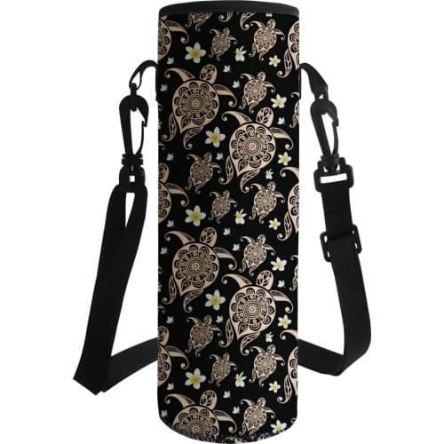 Neoprene Sea Turtle Printed Water Bottle Cover Insulation Drink Bottle Bag Carrying Pouch Shoulder Sport Water Bottle Sleeve