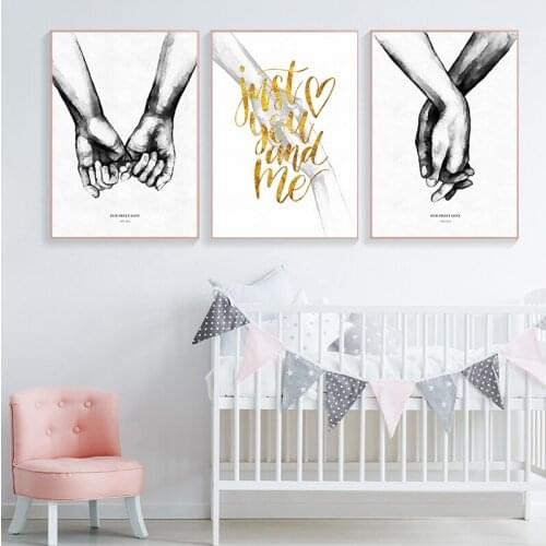 Nordic Back White Style Sweet Love Wall Art Canvas Poster Minimalist Print LOVE Quotes Painting Picture for Living Room Decor