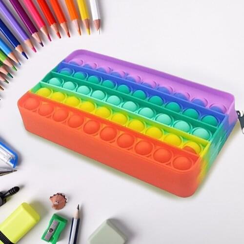 New Decompression Creative Silicone Push Bubble Fidget Toys Luminous Large Simpl Dimmer Fidget Toy Kids Tie Dye Game Crafts