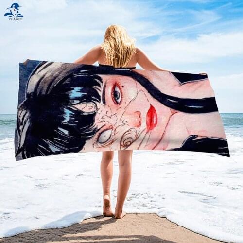 PHAYON Japanese Terror Girl Anime Microfiber Bath Towel for Adult Large Beach Towels Soft Quick Dry Camping Tent Travel Blanket