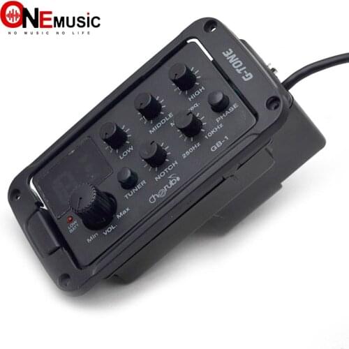 Cherub GB-1 G-Tone Series Acoustic Guitar Preamp Piezo Pickup 3-Band EQ Equalizer with Notch/Phase/Mid Freq. and LED Tuner