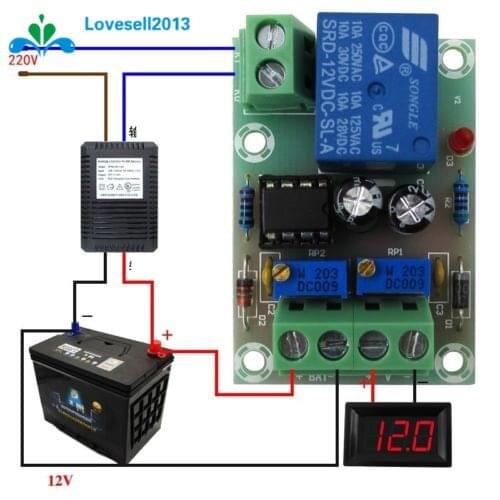 Smart Battery Charger Power Relay Control Board DC12V Automatic Control Board S