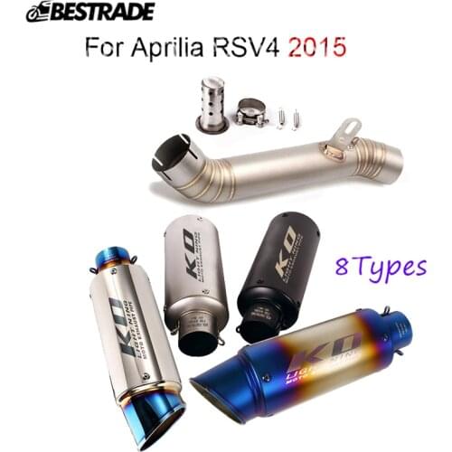 Exhaust System For Aprilia RSV4 2015 Motorcycle Exhaust Middle Connection Link Pipe Slip On 60.5mm Mufflers Tube Stainless Steel