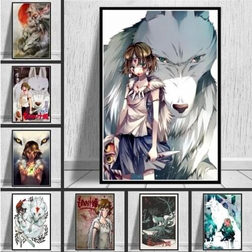 Japan Anime Princess Mononoke Canvas Painting Posters And Prints Wall Art Pictures For Living Room Cuadros Home Decoration