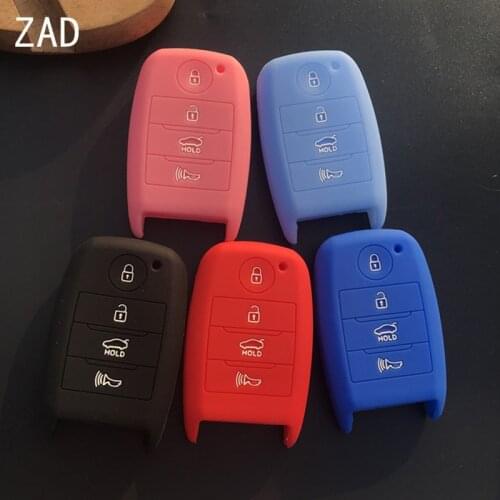 ZAD silicone rubber car key cover case for KIA Cerato Forte Sorento Sedona 2014 2015 2016 Optima Sportage 4 Buttons Smart key