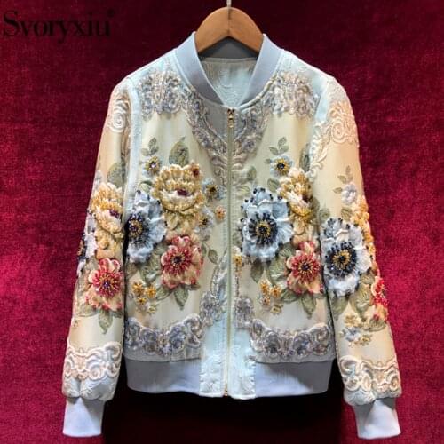 Svoryxiu Designer Custom Made Autumn Winter Outwear Jackets Womens Vintage Gold Line Jacquard Beading luxury Tops Coat Jackets