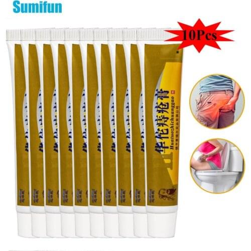 10Pcs Herbal Hemorrhoid Ointment Internal External Mixed Hemorrhoids Cream Anal Fissure Pain Relief Health Care Medical Plaster