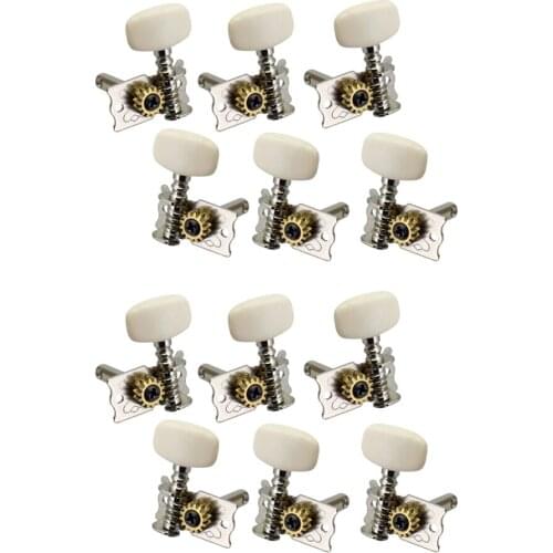 12 Pieces Guitar Tuners Machine Heads Musical Instrument Parts Metal Plastic