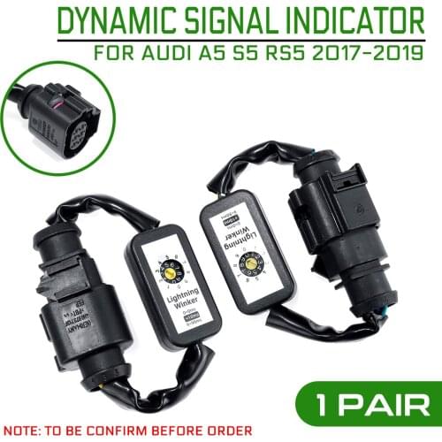 2pcs Dynamic Turn For Audi A5 S5 RS5 2017-2019 Signal LED Taillight Add-on Module Wire Harness Indicator Left & Right Tail Light