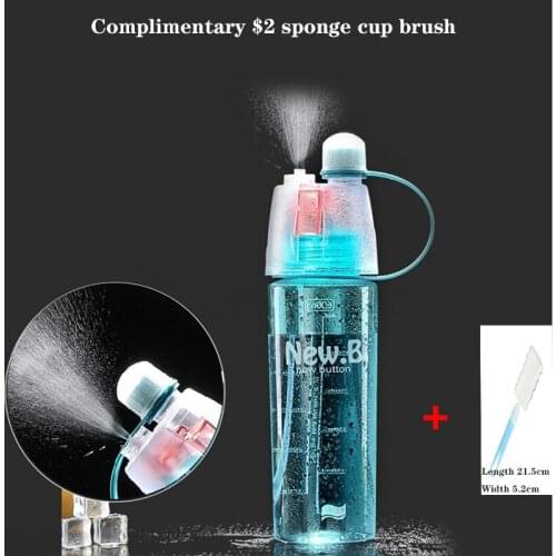 600ml Outdoor Sports Water Cup With Spray Travel Hiking Cycling Large-capacity Sports Plastic Bottle With Straw Drinker Cup