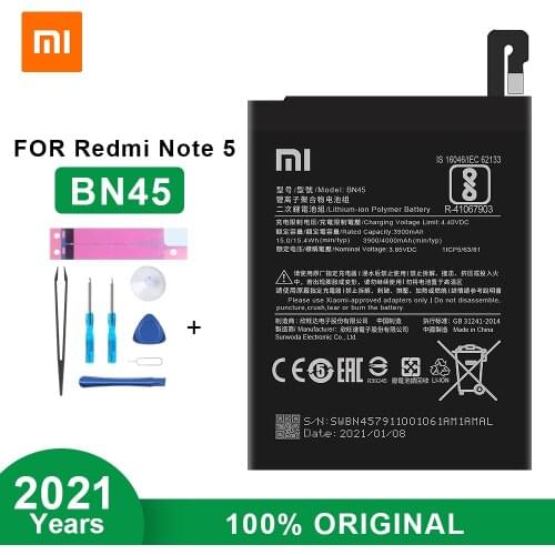 Xiaomi 100% Original Battery BN45 for Xiaomi Redmi Note 5 Phone Battery 4000mAh With free Tools