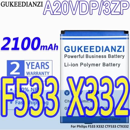 GUKEEDIANZI 2019 New A20VDP/3ZP 1800mAh Rechargeable Mobile Battery For Philips F533 X332 CTF533 CTX332 Li-polymer Battery