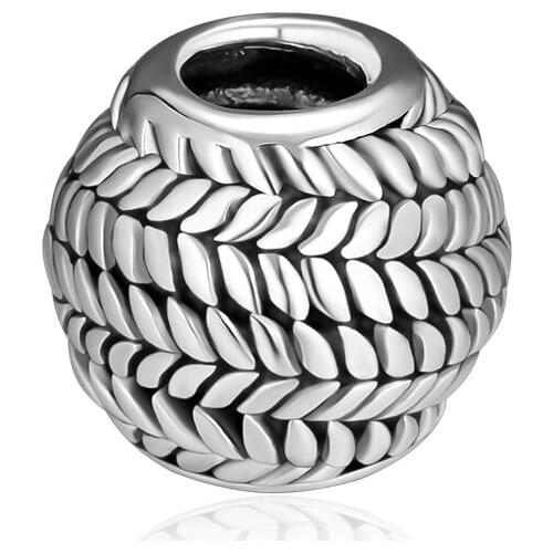 BEADS for Jewelry Making BraceletS Ear of wheat All Around cHarMs 100% 925 OrigiNal Sterling Silver Jewerly Free Shipping