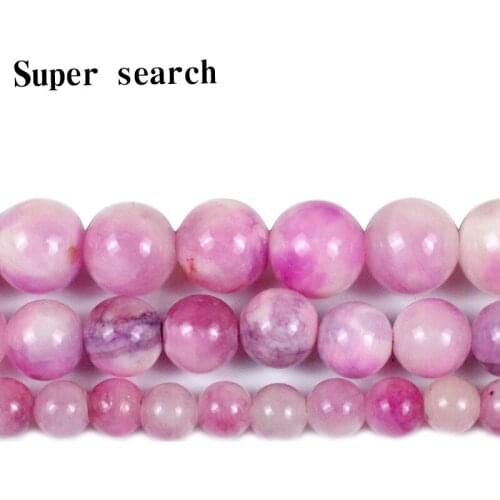 Chalcedony Loose Stone Beads For Jewelry Making DIY Bracelet woman Necklace6/8/10/12mm Natural Light purple Jades Beads Round