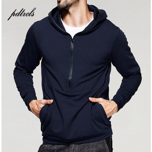 High Quality Fashion Simple Modern Stylish Jogger Mens Hooded Sweatshirts Autumn Casual Male Solid Pullover Hooded Full Sleeve