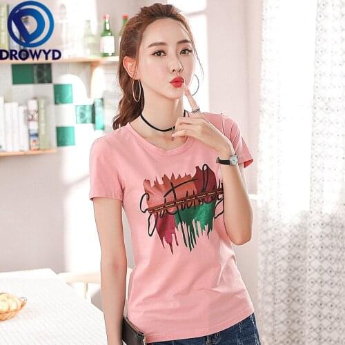 Summer Women Harajuku T-shirt Brand Letter Print Cotton Female O-Neck Short Sleeve T-shirts Casual Loose Simple Goth Tees Tops