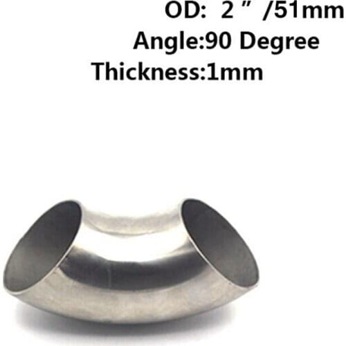 Hot sale Stainless Steel 2.5/2Inch 51/63mm 90 Degree Bend Elbow Exhaust Pipe