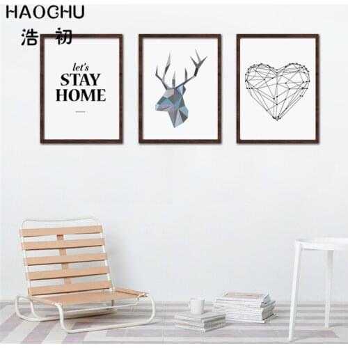 HAOCHU Minimalist Love Quote Heart Shape Dear Canvas Painting Art Print Poster Wall Pictures For Home Decoration Cuadros Mural