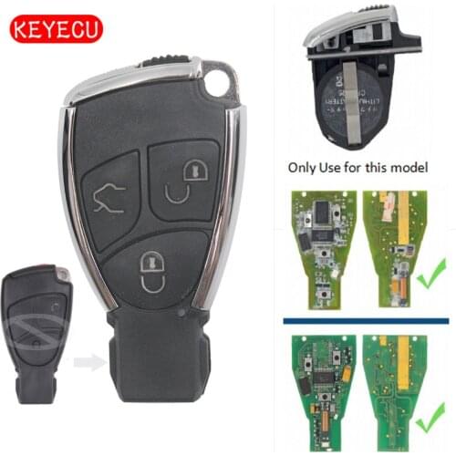 Keyecu Modified Smart Remote Car Key Shell Case Fob for Mercedes-Benz C E S B Class CLK CLS SLK 2001-2010 3 Button