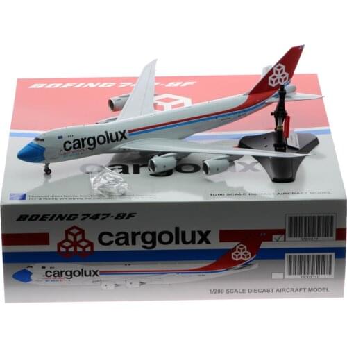 1:200 Alloy Collectible Plane JC Wings XX20079 Cargolux Masked Interactive series Boeing B747-8 Diecast Aircraft Model LX-VCF