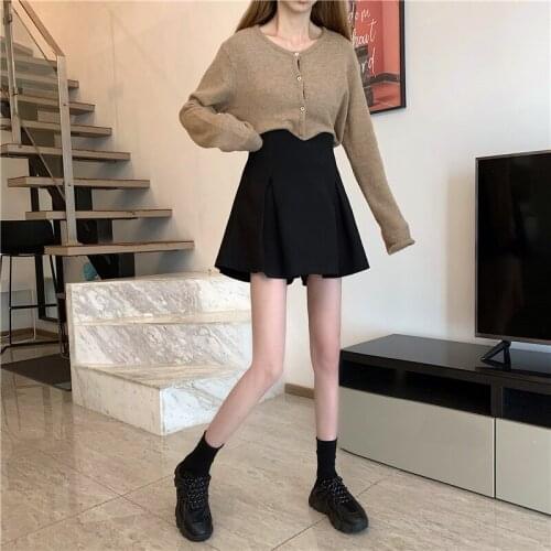 Short Skirt Spring and Autumn Korean Version of The New Design High Waist Thin A-line Skirt Short Skirt Women