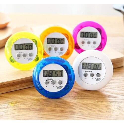 Round digital kitchen timer Kitchen helper Mini Digital LCD Kitchen Count Down Clip Timer Alarm Free Shipping LX6132