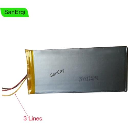 SanErqi 3 wire Battery For Onda V819 tablet battery 3670152 3.7v 5000mah polymer lithium battery li-po rechargeable battery