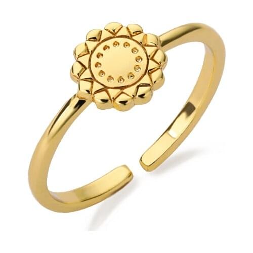 Minimalism Sun Rings For Women Boho Jewelry Stainless Steel Adjustable Sunflower Ring 2021 Girlfriend Gifts Anillos Mujer