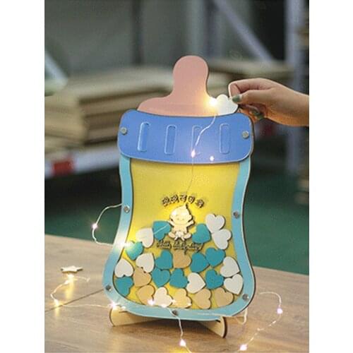 Milk Bottle Design Baby Shower Party Personalization Infinity Guestbook Alternative Guest Book Cute Birthday Custom Dropbox