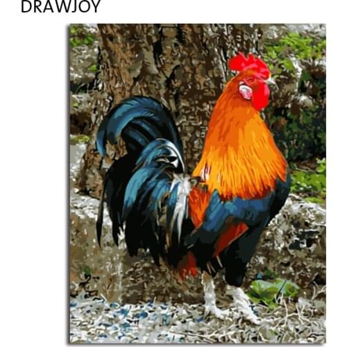 DRAWJOY Framed Picture Painting & Calligraphy Of Loely Animals DIY Painting By Numbers Coloring By Numbers Home Decor