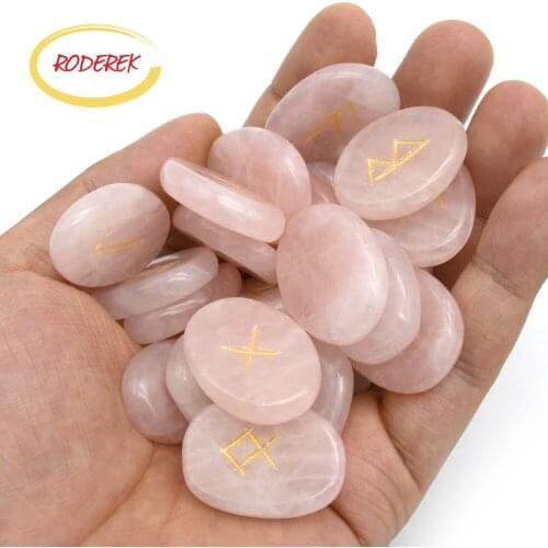 Natural Rune Stone Crystal Rose Quartz Reiki Chakra Healing Stone For Health And Wellness Chakra Stones