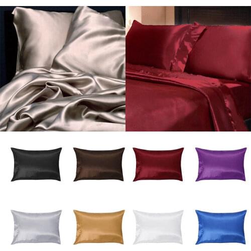 Newest Silk color Pillowcase Decorative Solid Square Plain Knitted Hidden Zipper Pillow Home Car Comfortable Cool Pillow Case